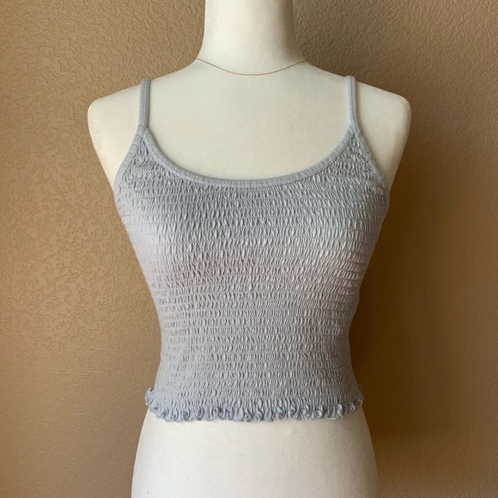 Hollister baby blue scrunch crop top